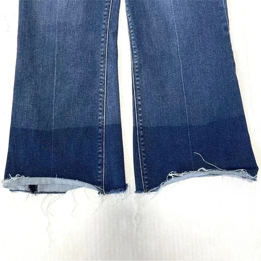 Spanx Cropped Flare High Waisted Blue Pull On Jeans S 20231R - Picture 3 of 11